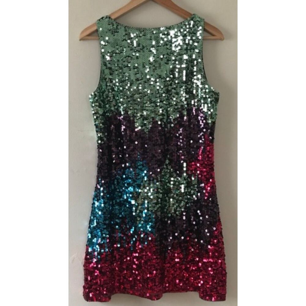 Runway Paris Sparkly Multicolored Sequined Sz Sma… - image 3
